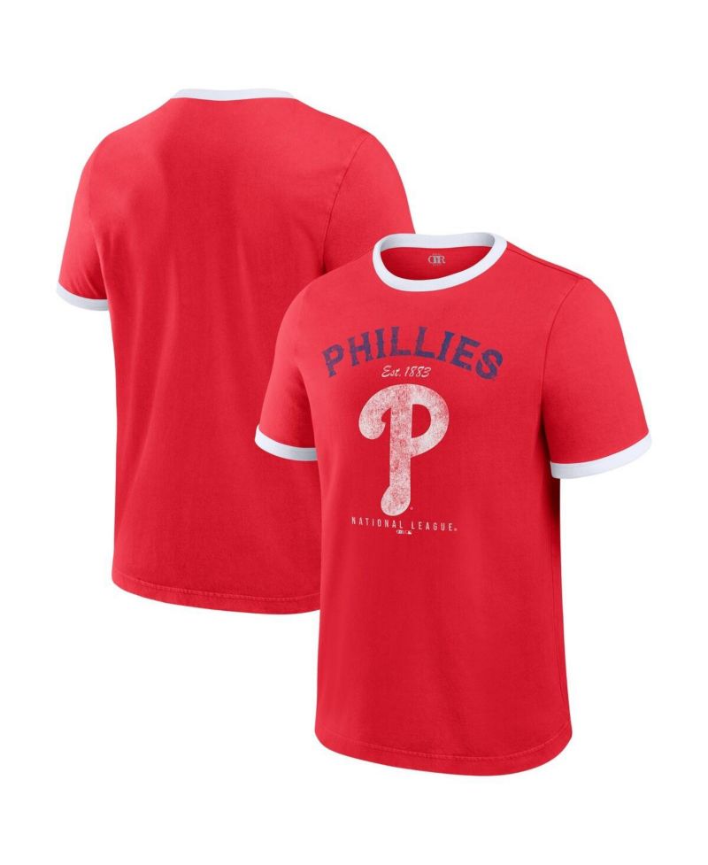 Darius Rucker Collection by Men's Red Philadelphia Phillies Washed Ringer T-Shirt