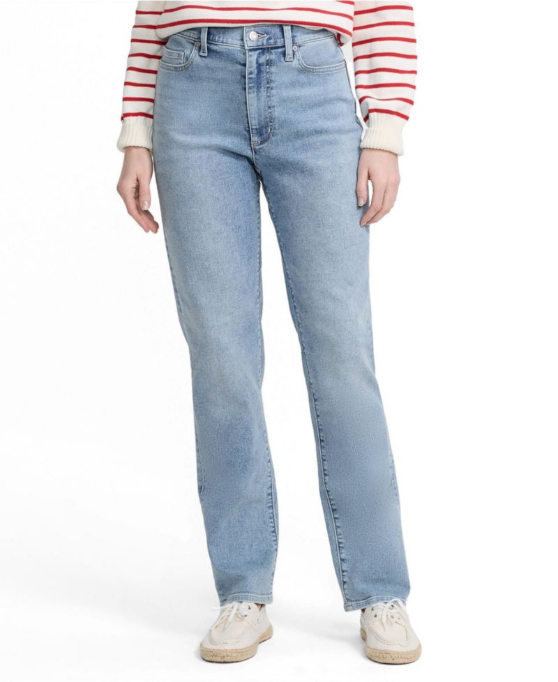 Petite Recover High Rise Straight Leg Blue Jeans