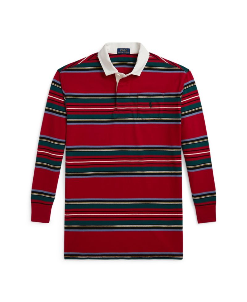 Girls' 7-16 Long-Sleeve Striped Cotton Rugby Shirt