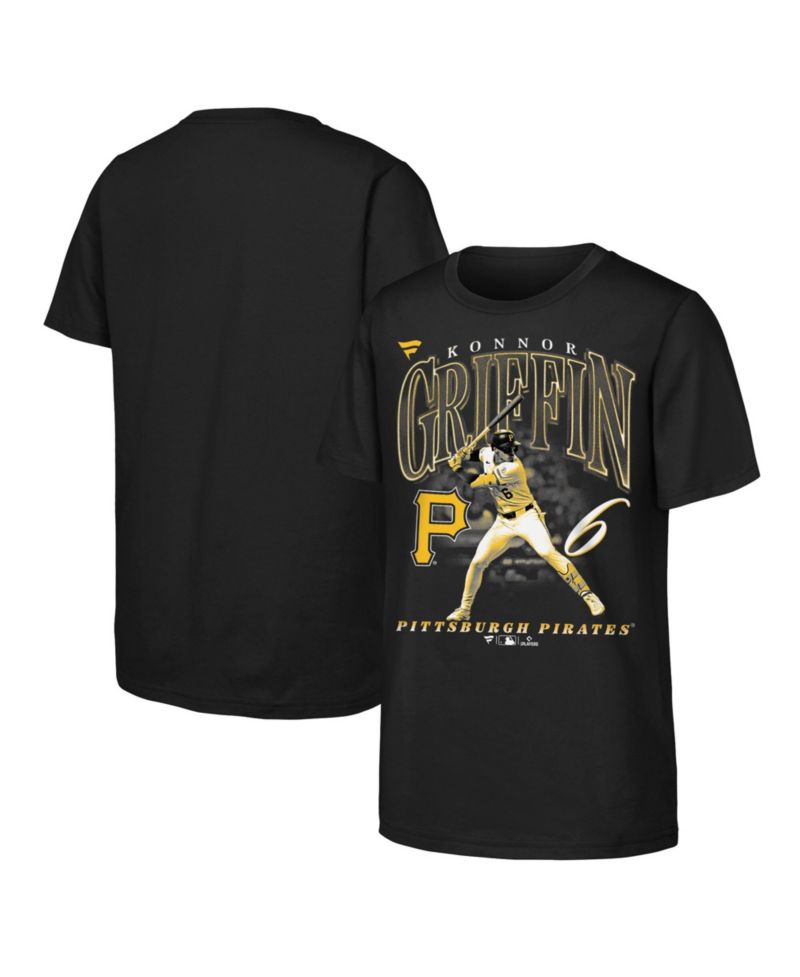 Big Boys and Girls Konnor Griffin Black Pittsburgh Pirates Stance Name & Number T-Shirt