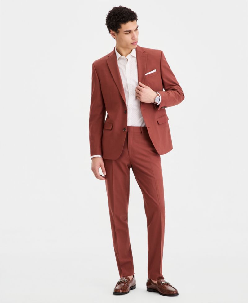 Men's Slim-Fit Sharkskin Suit Vest