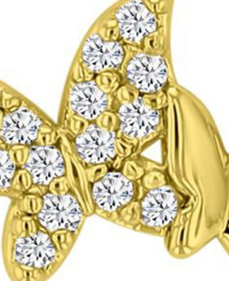 14k Gold-Plated Dual Butterfly Earrings