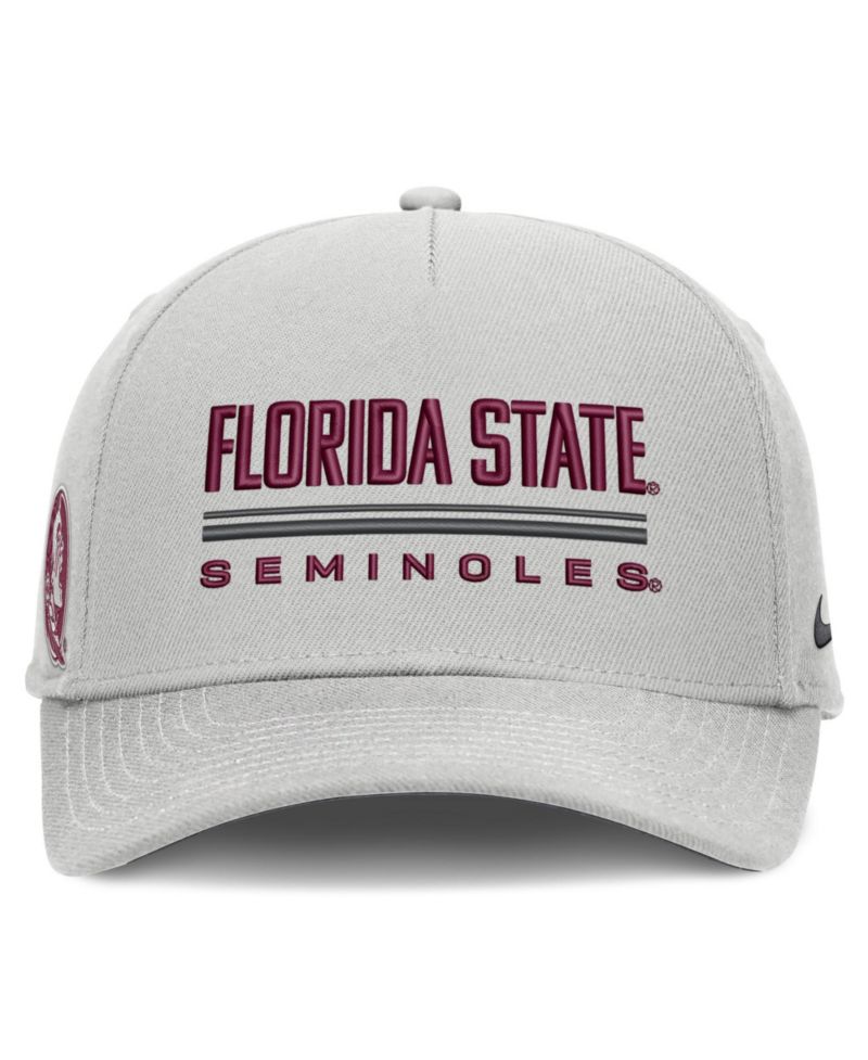 Men's Gray Florida State Seminoles 2026 Sideline Dri-FIT Rise Adjustable Hat