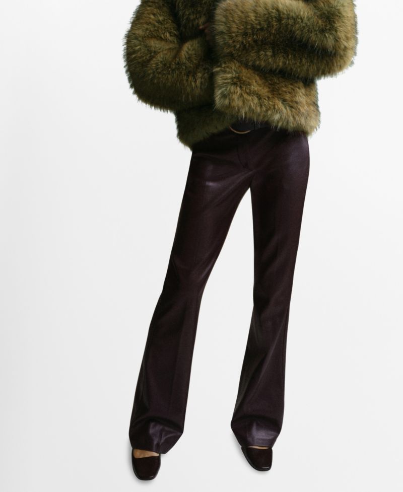 Women's Leather-Effect Slim-Fit Pants