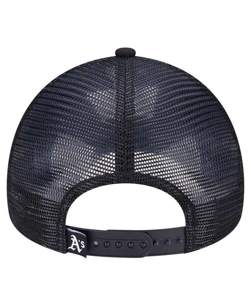 Men's Black Oakland Athletics Retro Bold A-Frame Trucker 9FORTY Adjustable Hat