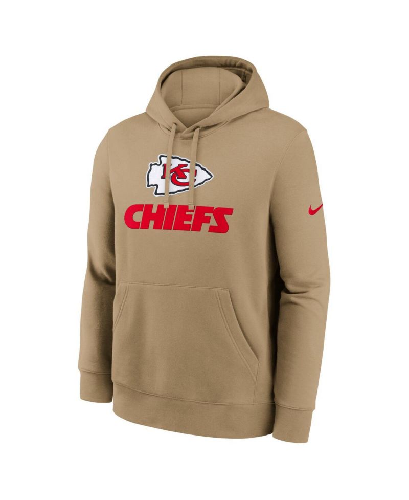 Men's Tan Kansas City Chiefs Best Season Rewind Club Pullover Hoodie