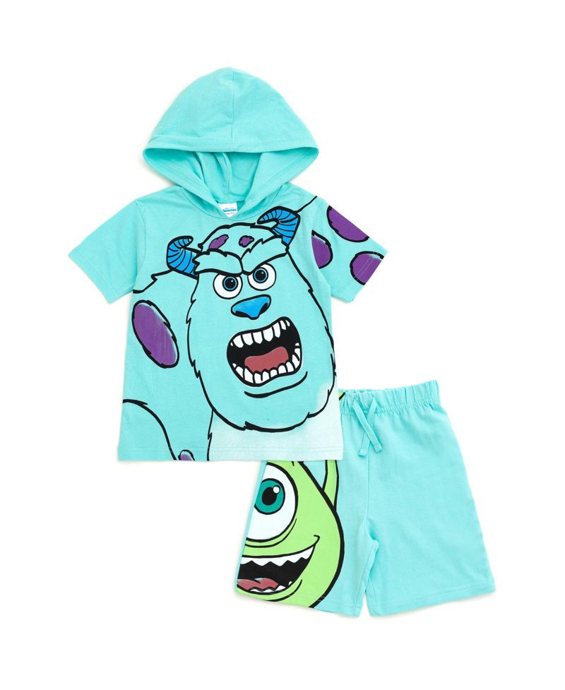 Toddler Boys Hooded T-Shirt and French Terry Shorts Outfit Set