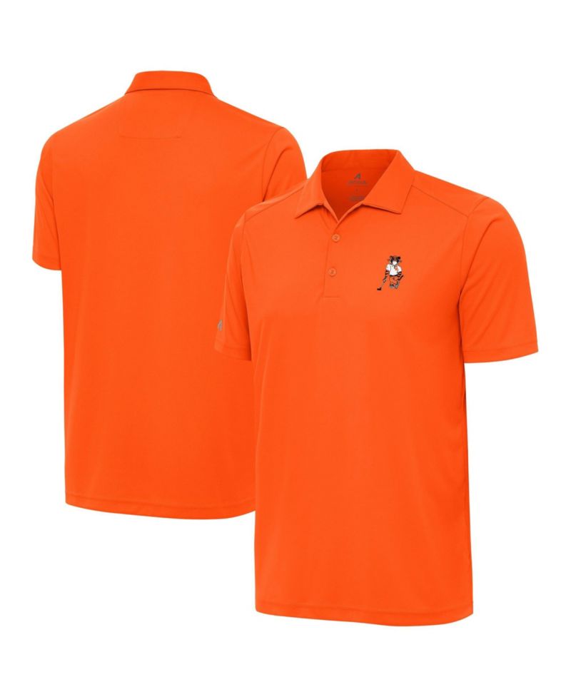 Men's Orange Clemson Standing Tiger Golf Tribute Polo Shirt
