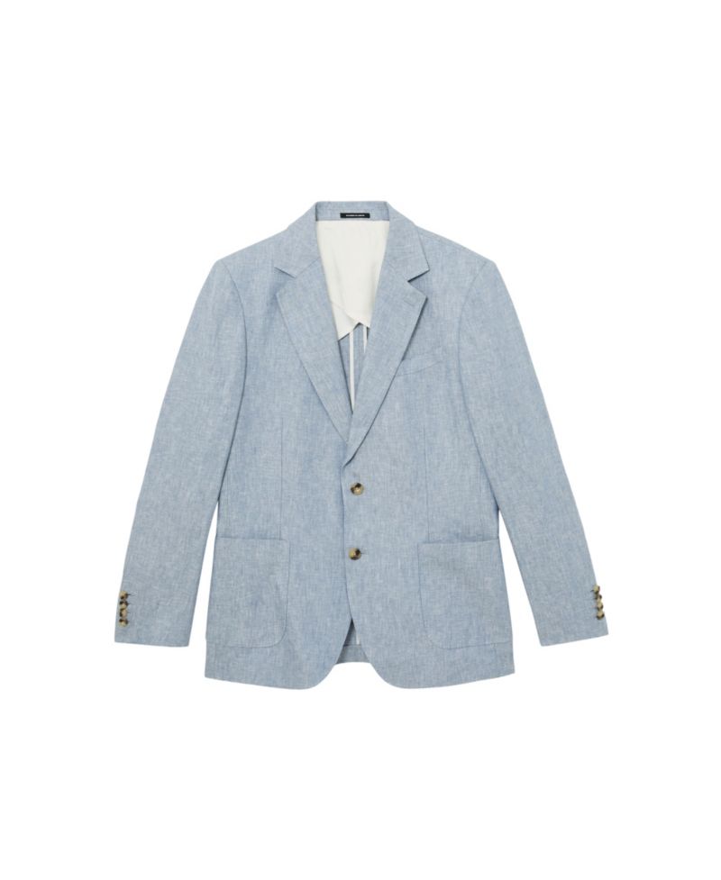 Men's Atlantic Tailored-Fit Linen-Twill Single-Breasted Blazer
