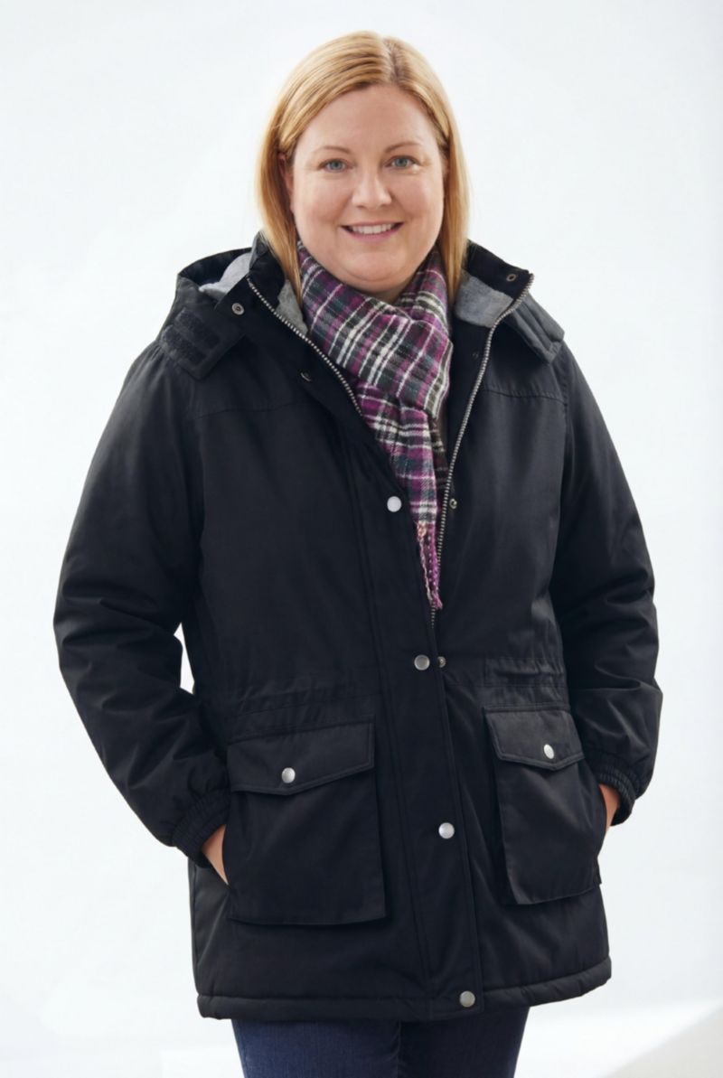 Plus Size Microfiber Parka