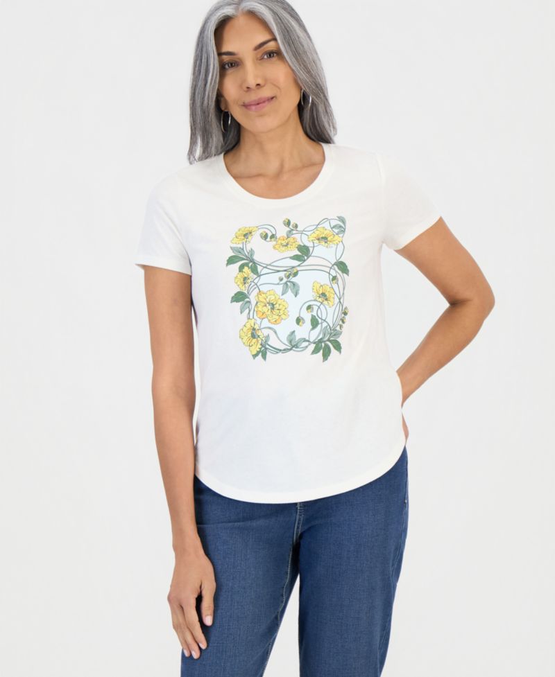 Petite Floral Graphic Tee
