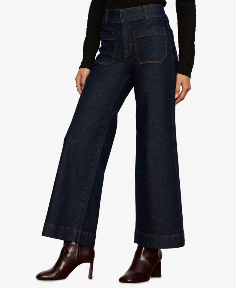 Petite Mid-Rise Wide-Leg Jeans