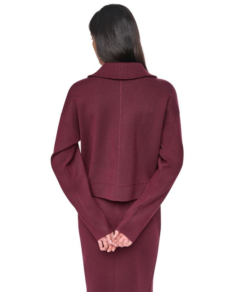 Women's Zip-Up Collared Sweater Jacket
