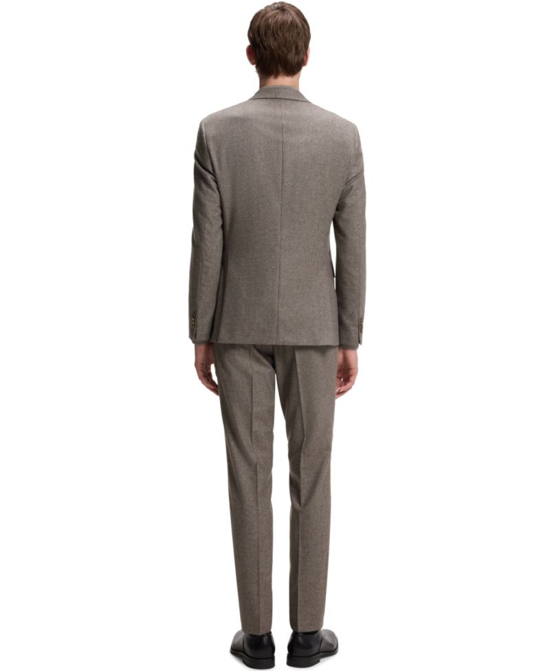 Men's Virgin Wool Slim-Fit Patterned Suit