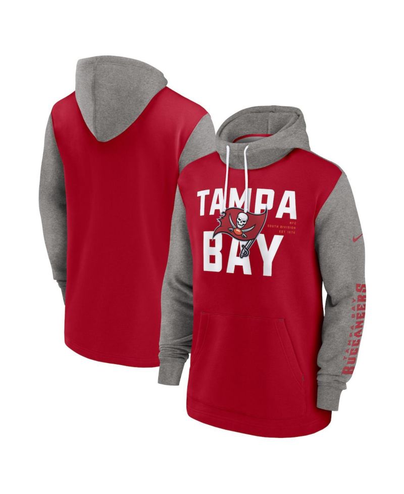 Men's Red Tampa Bay Buccaneers Fashion Color Block Pullover Hoodie