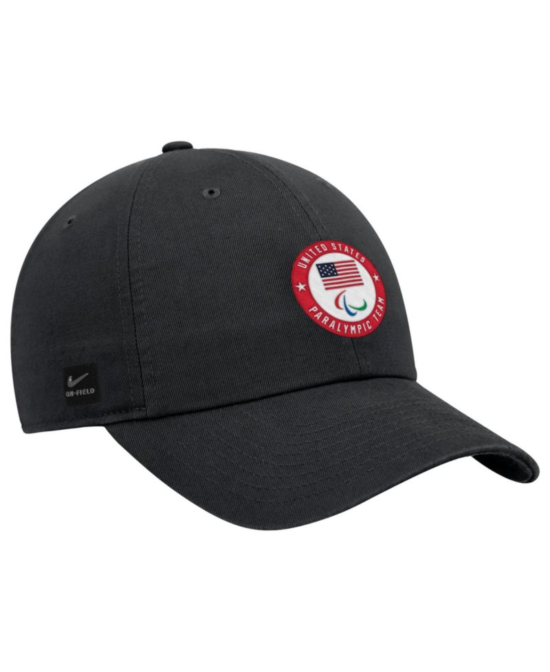 Big Boys and Girls Black U.S. Paralympics Club Adjustable Hat