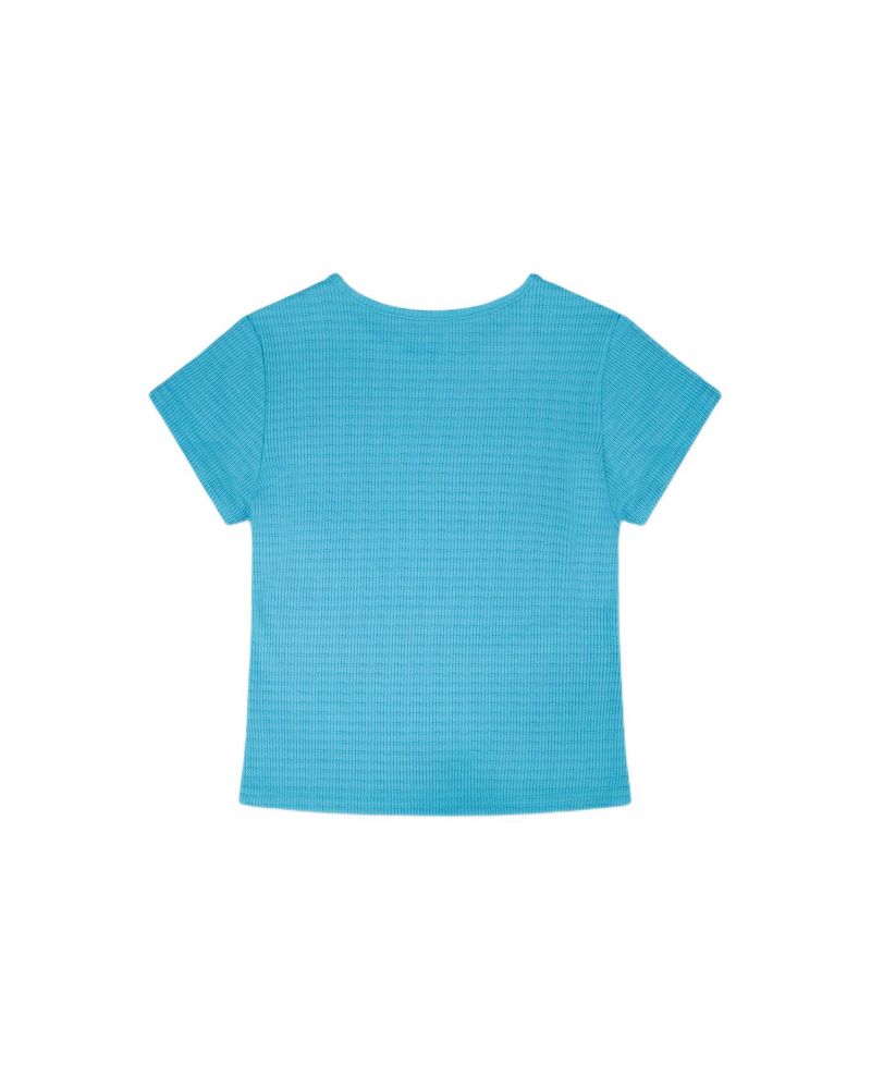 Baby Girls Crinkle Jersey T-Shirt Blue