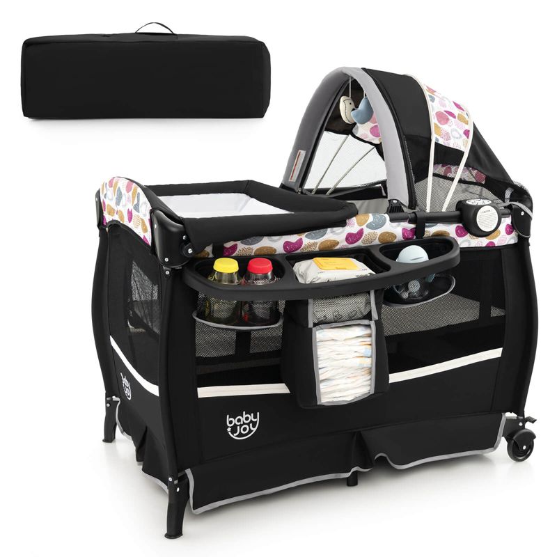Pack Play Baby Diaper Changing Table 4 in 1 Foldable with Mattress