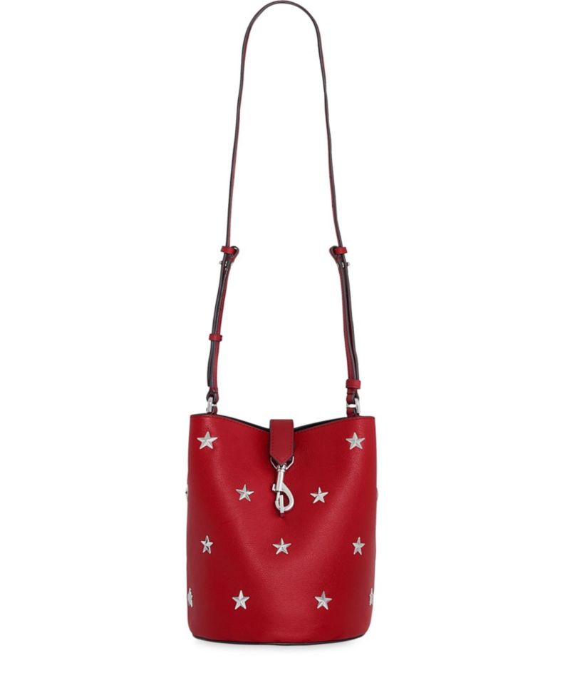 Megan Leather with Small Stars Bucket Handbag