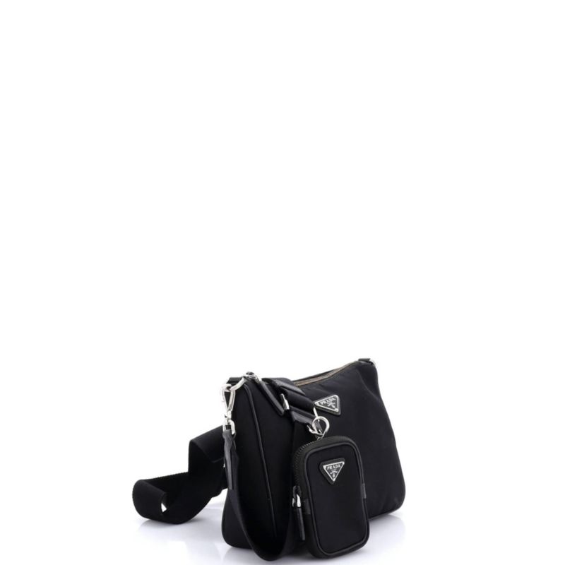 Small Re-Edition 2000 Double Zip Shoulder Bag Tessuto