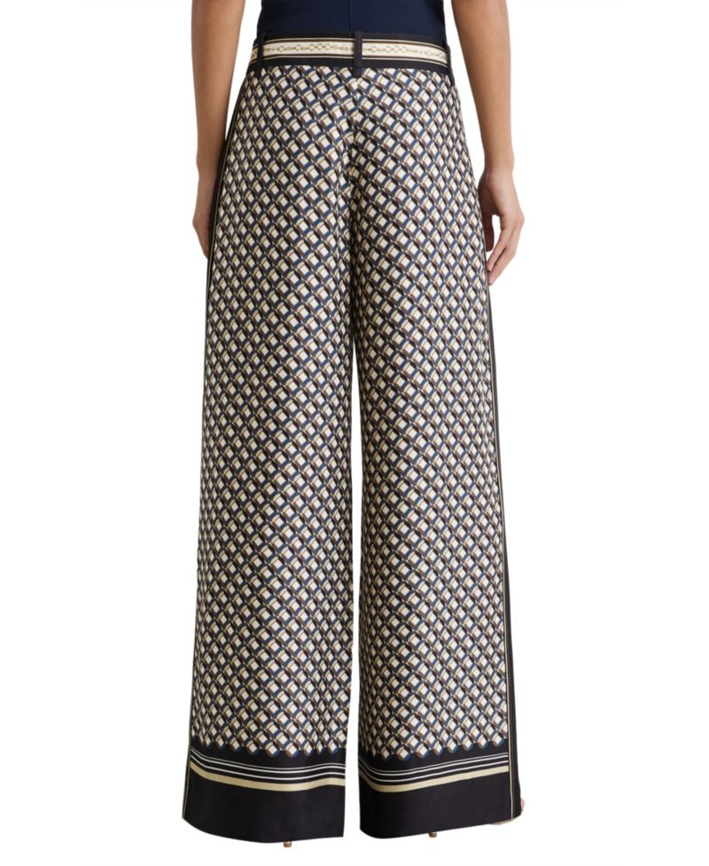 Women's Carmine Scarf-Print Wide-Leg Trousers