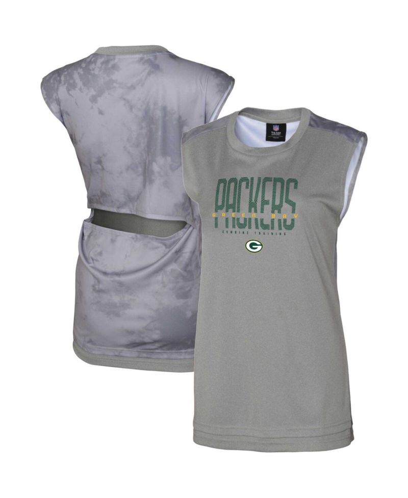 Women's Gray Green Bay Packers No Sweat Tank Top