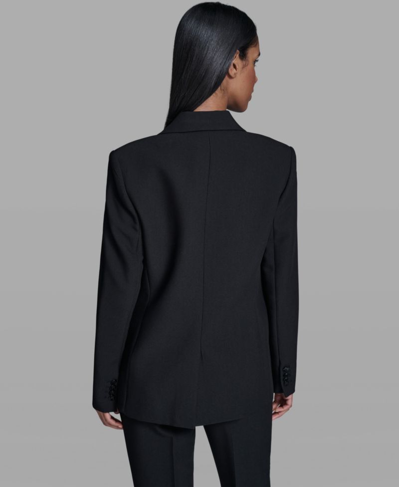 Petite Notched Lapel One Button Blazer