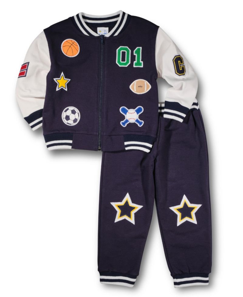 Baby Boy (12M-24M) French Terry Varsity Sports Jacket