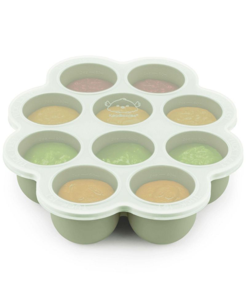 Prep Silicone Baby Food Freezer Tray with Clip-on Lid, 2oz x 10 Silicone Freezer Molds, BPA-Free Baby Food Storage