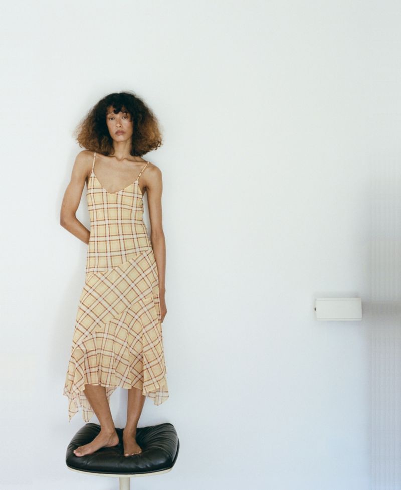 Women's Check Asymmetrical Dress