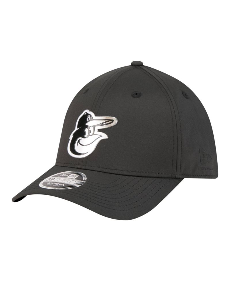 Men's Black Baltimore Orioles Metallic 39THIRTY M-Crown Flex Hat