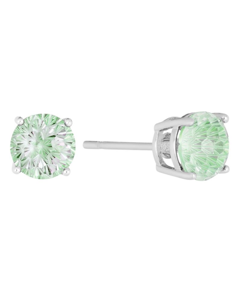 Sterling Silver Starlight Cubic Zirconia Solitaire Stud Earrings