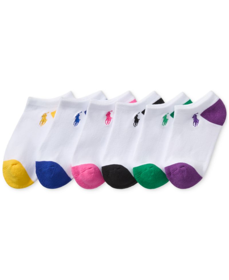 Little & Big Girls Classic Solid Low-Cut Socks, 6-Pack