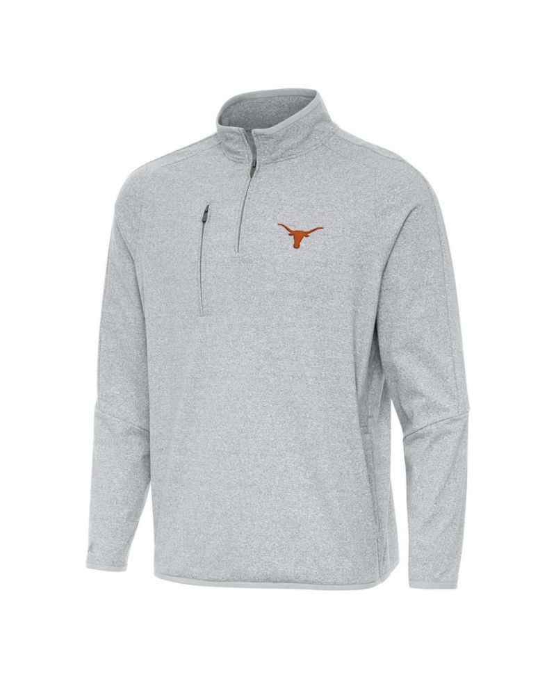 Men's Heather Gray Texas Longhorns Certain Quarter-Zip Tri-Blend Sweatshirt