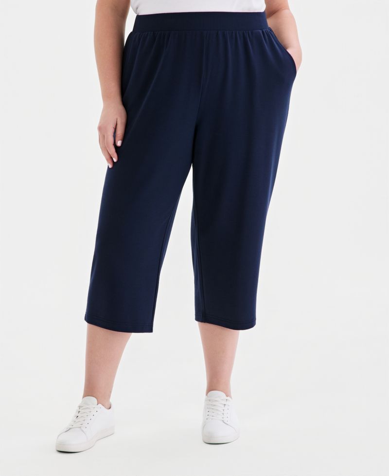 Plus Size LuxLounge French Terry Capri Pants