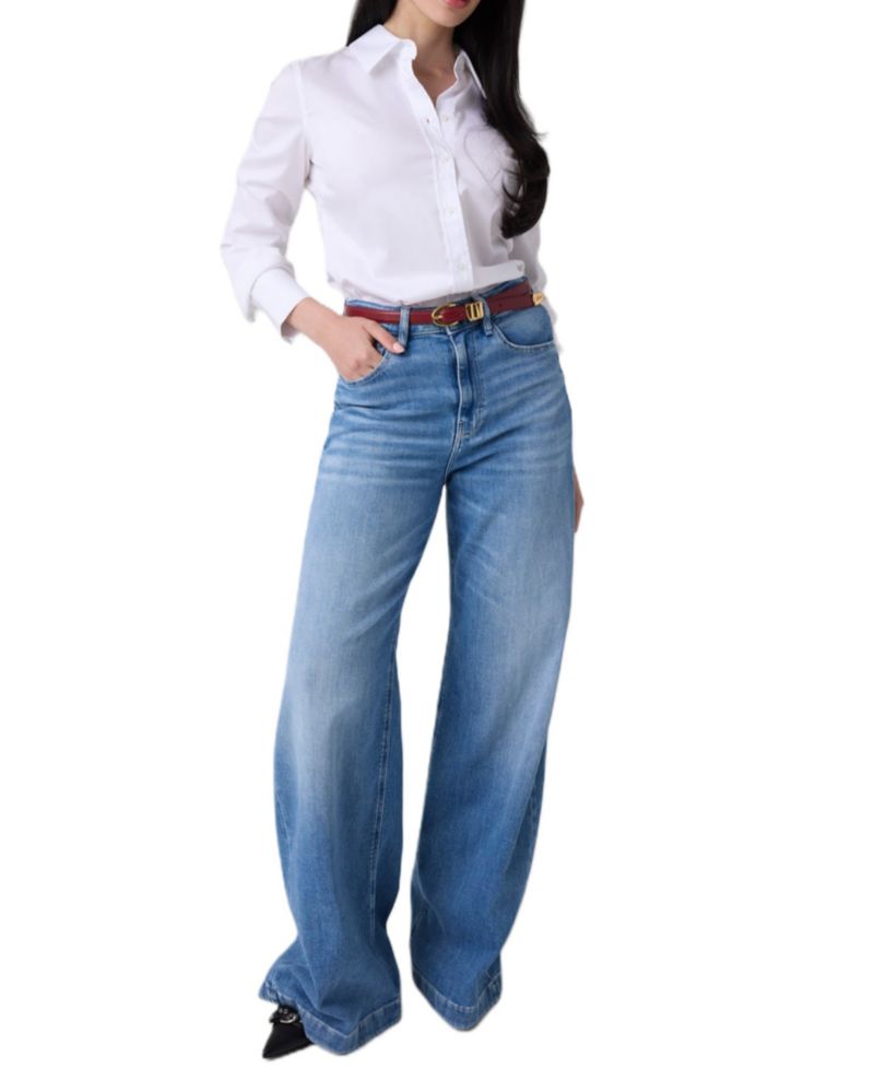 Women's Bellagio High-Rise Wide-Leg Stretch Denim Jeans
