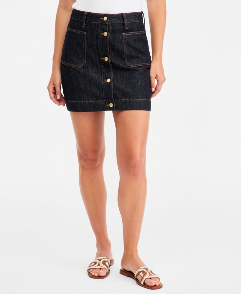 Women's Cotton Denim High-Rise Miniskirt