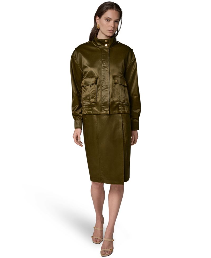 Women's Glazed Cotton Zip-Front Jacket