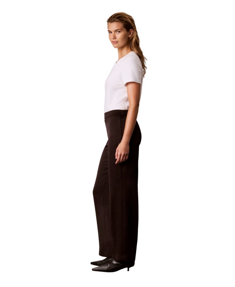 Women's Pull-On Wide-Leg Satin Pants
