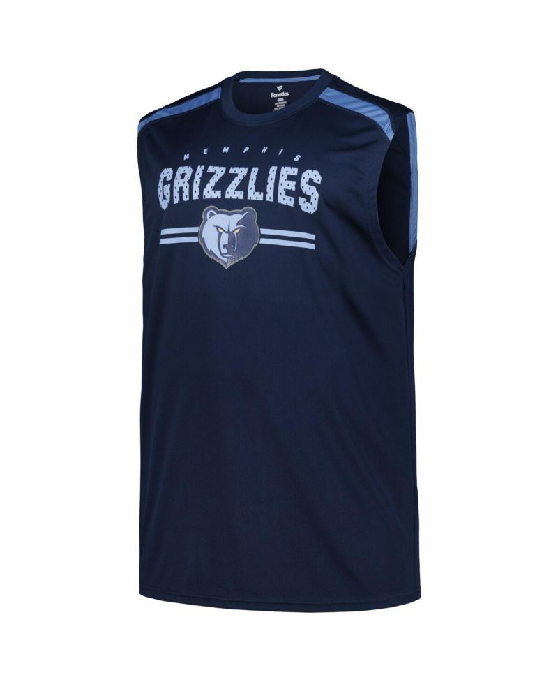 Men's Navy Memphis Grizzlies Big & Tall Birdseye Muscle Tank Top