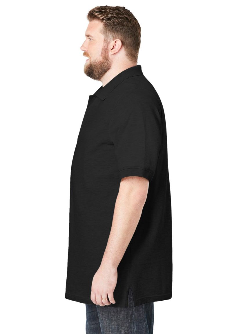 Men's Shrink-Less Longer-Length Cotton Polo Shirt