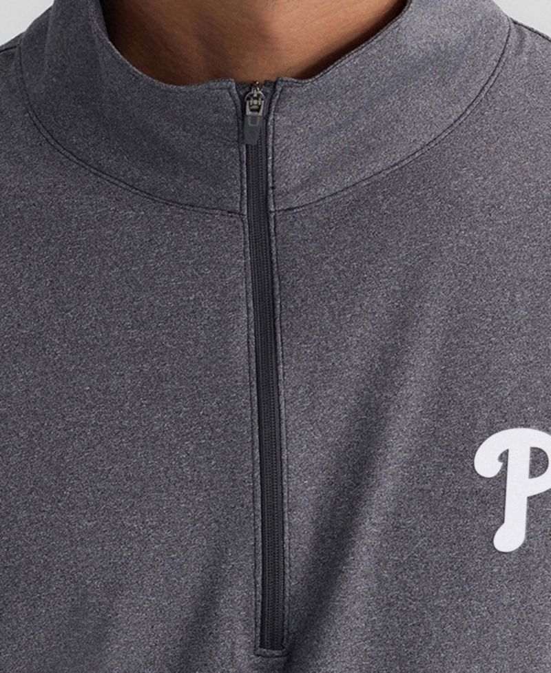 Men's Charcoal Philadelphia Phillies Clutch Quarter-Zip Pullover Sweatshirt