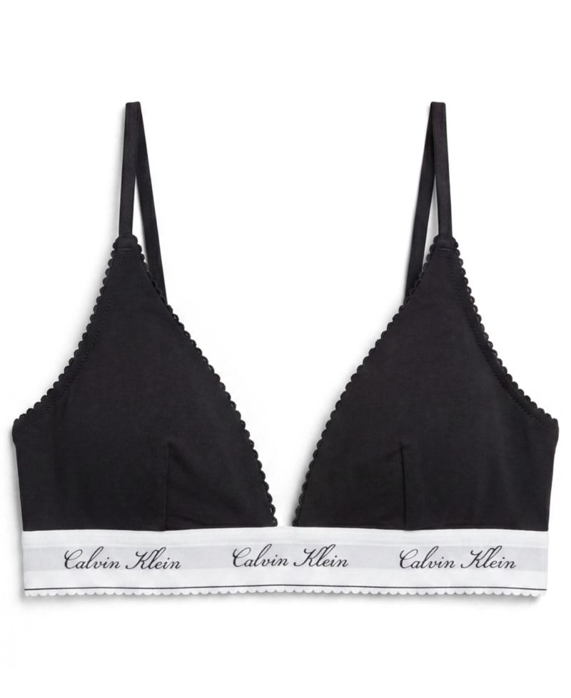 Icon Cotton-Modal Script Wireless Lightly-Lined Triangle Adjustable Strap Bra, QF9068