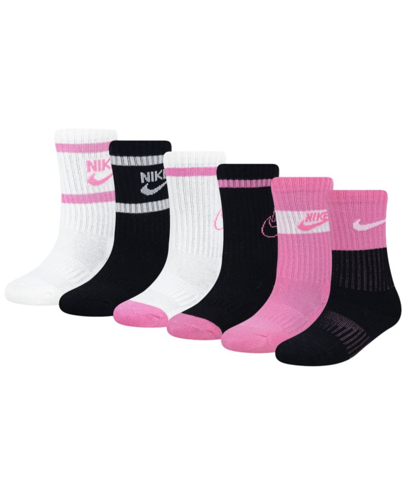 Boys' and Girls' 4-7 Retro Crew Socks, 6-Pack