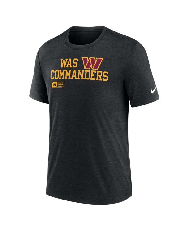 Men's Black Washington Commanders Overlap Lockup Tri-Blend T-Shirt