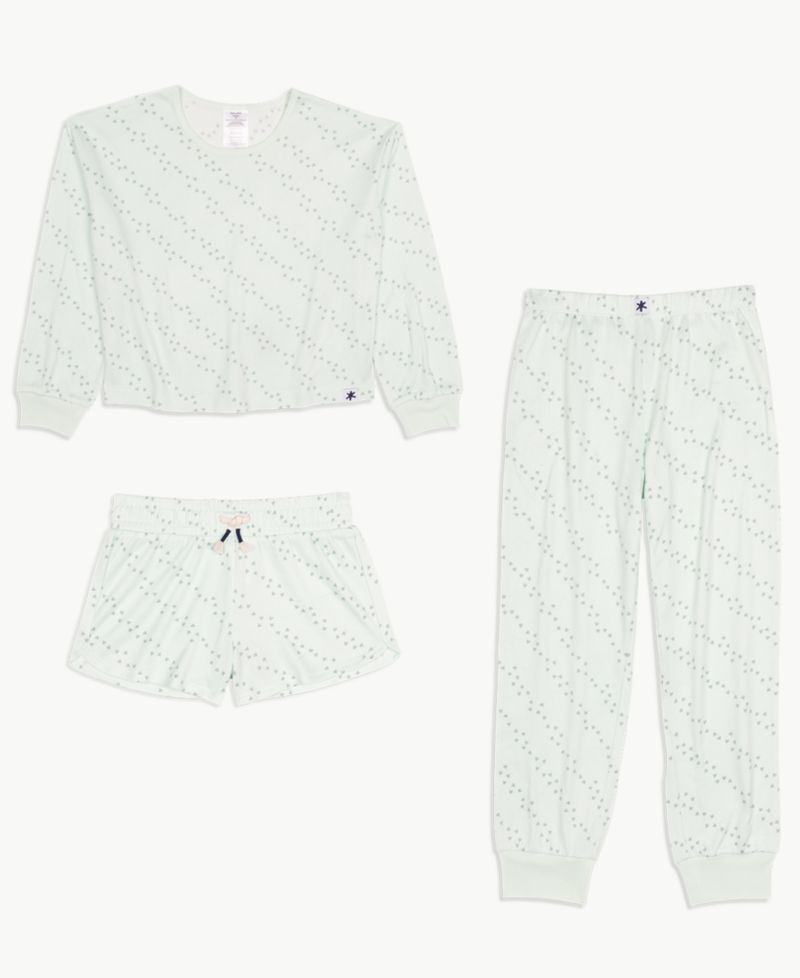 Girls' 6-16 Long-Sleeve Top, Shorts & Pants Pajama, 3-Piece Set