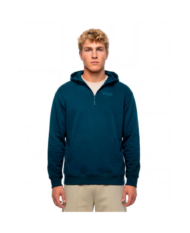 Men's Embroidery Logo Half-Zip Hoodie