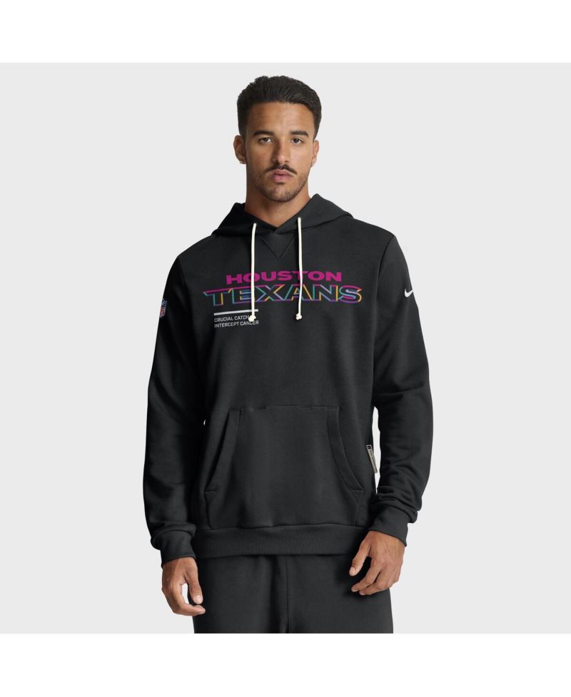 Men's Black Houston Texans 2025 NFL Crucial Catch Sideline Standard Issue Dri-FIT Hoodie