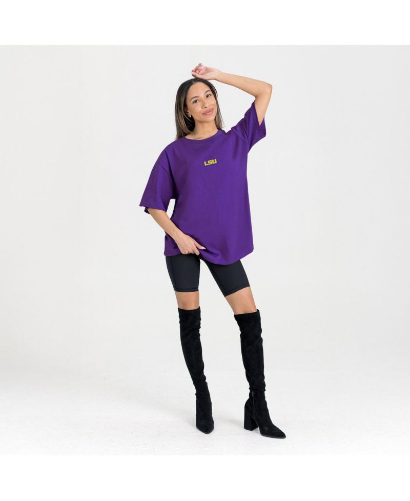 Women's Purple LSU Tigers Oversized Back at Ya T-Shirt