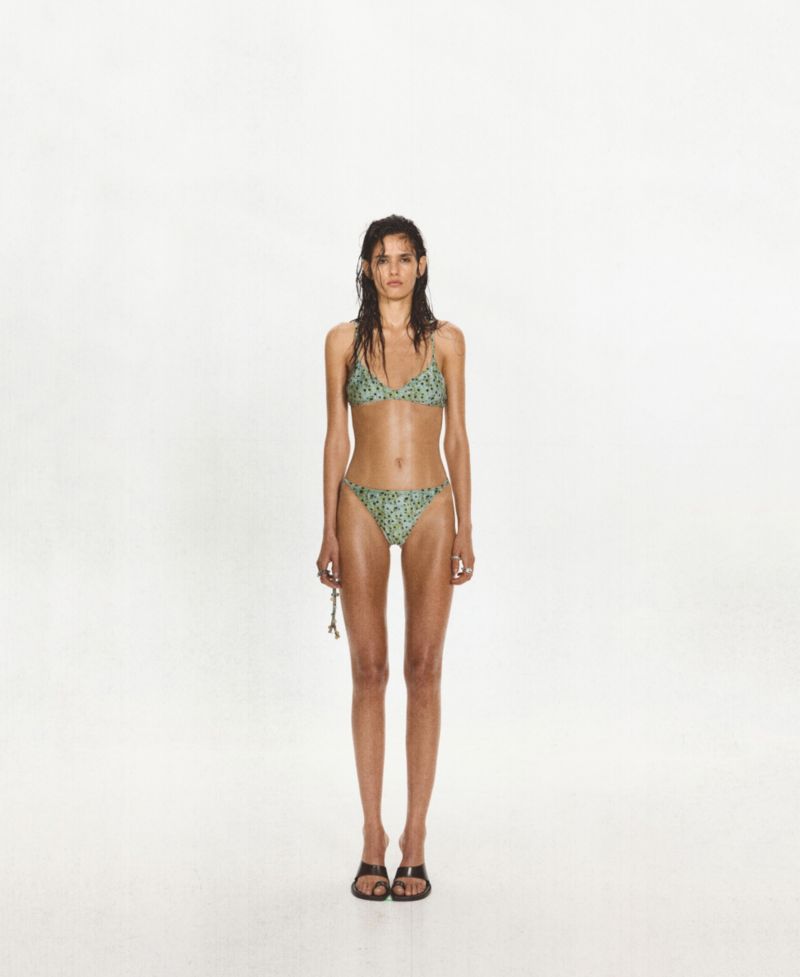 Women's Printed Triangle Bikini Top